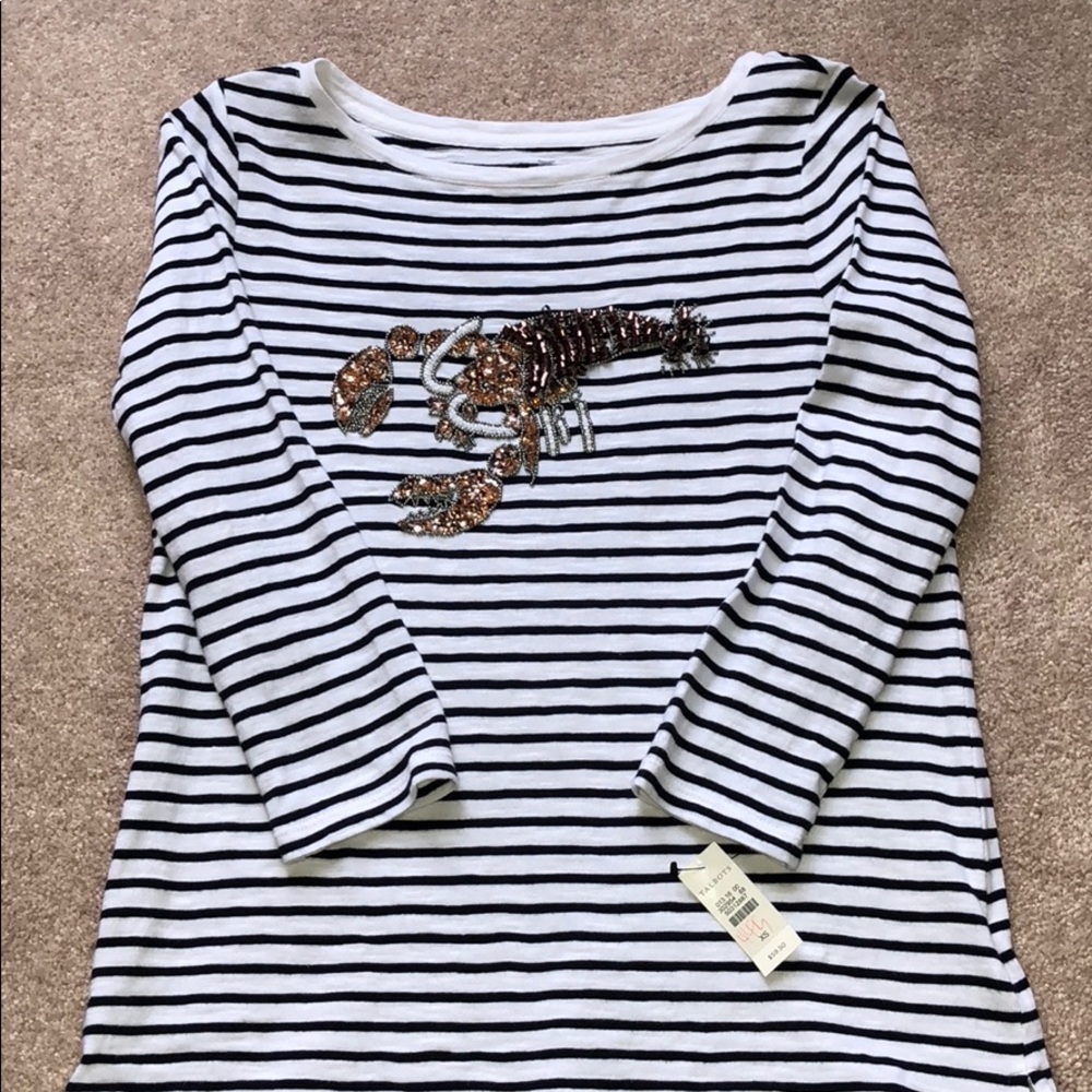 Talbots Top with Lobster Embellishment